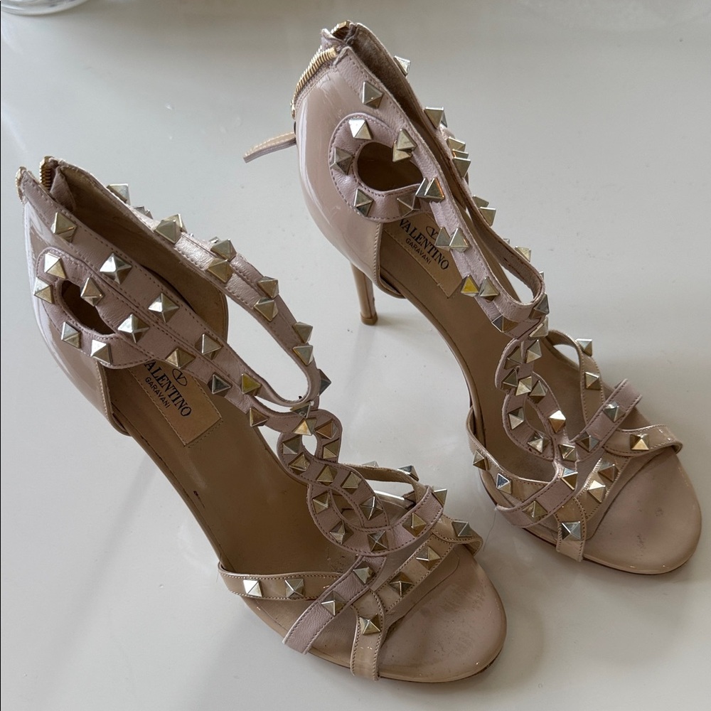 Valentino Blush Studded Heels